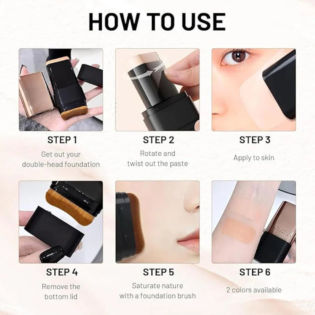 🎁2025 Hot Sale💕 Aleumdaum 아름다움 - Korean 2 in 1 Glass Skin Foundation Stick (Imported Skincare) - India Ease