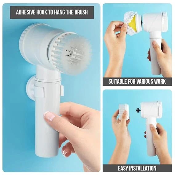 ScrubWhirl™ – 5 - in - 1 Spin Brush | For Tiles, Corners & More | Daily Cleaning - India Ease