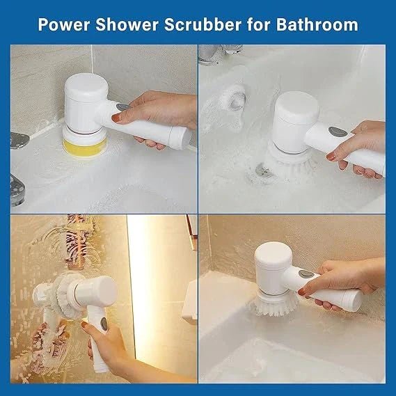 ScrubWhirl™ – 5 - in - 1 Spin Brush | For Tiles, Corners & More | Daily Cleaning - India Ease