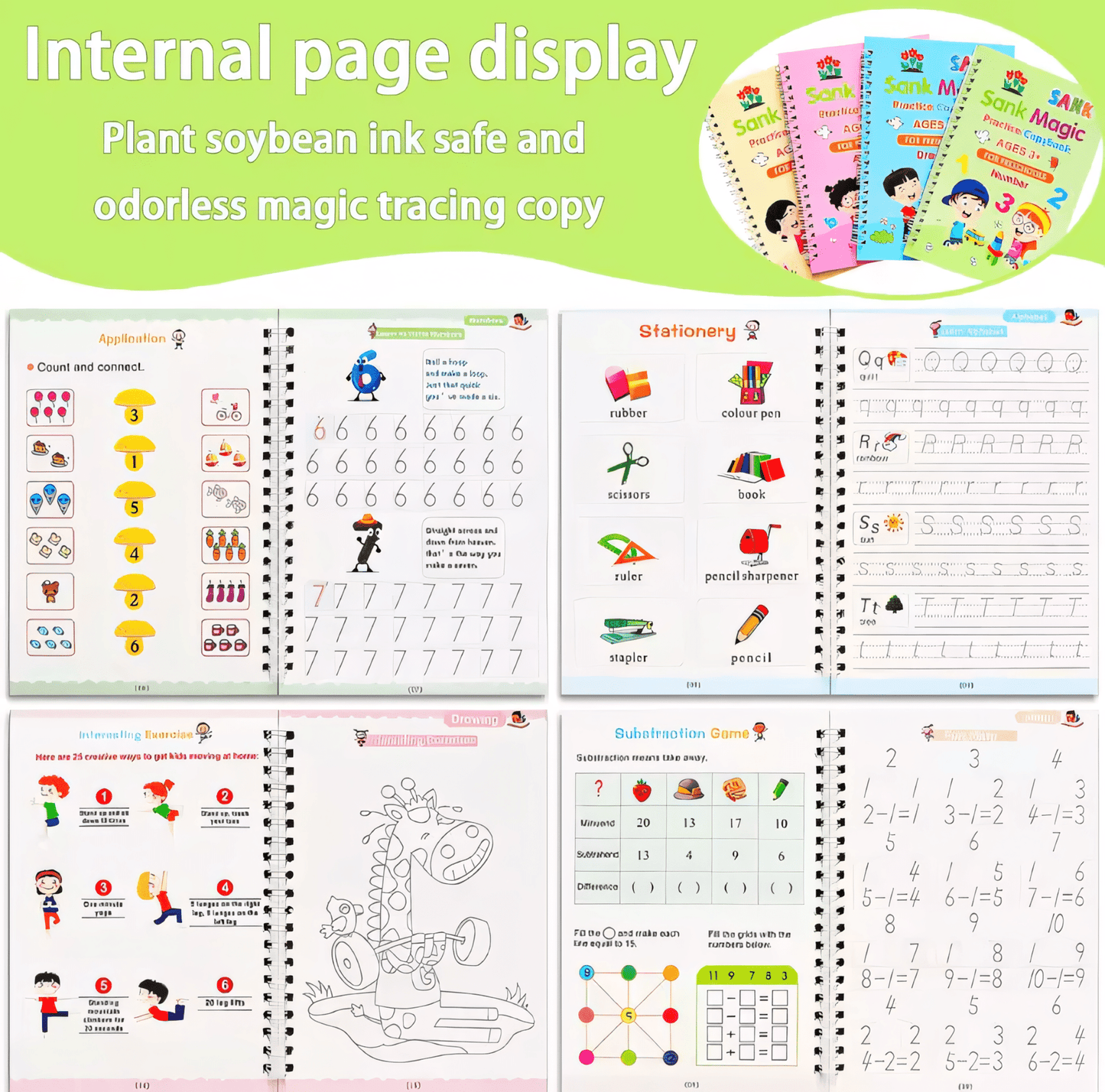 Magic Book™(4 BOOKS,1 PEN,1 GRIP,10 REFILL) - India Ease